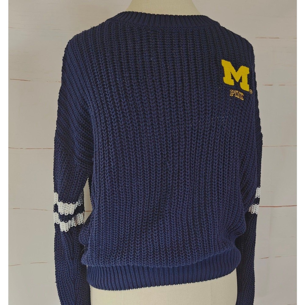 Victoria's Secret PINK University of Michigan Wolverines Blue Pullover Sweater